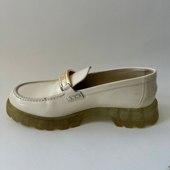CHRISTIAN DIOR WHITE LEATHER LOAFERS - Picture 6 of 13